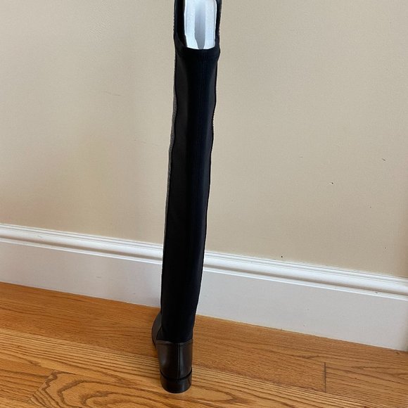 Black Napa Leather/Stretch Gabardine Over-the-Knee Boots  from STUART WEITZMAN - Picture 4 of 7